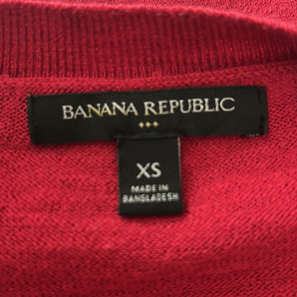 BANANA REPUBLIC♥️Long Sleeved V-Neck Red SWEATER🍁VERY GOOD Condition! Size XS🌻 - Picture 2 of 8